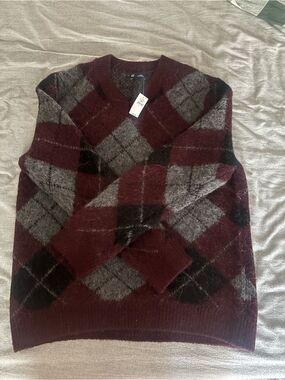 Argyle Brushed Sweater